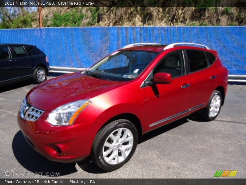 Cayenne Red / Gray 2011 Nissan Rogue SL AWD