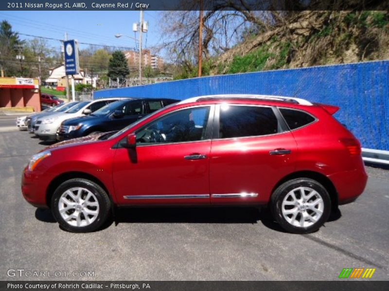 Cayenne Red / Gray 2011 Nissan Rogue SL AWD