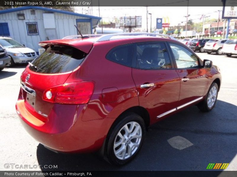 Cayenne Red / Gray 2011 Nissan Rogue SL AWD