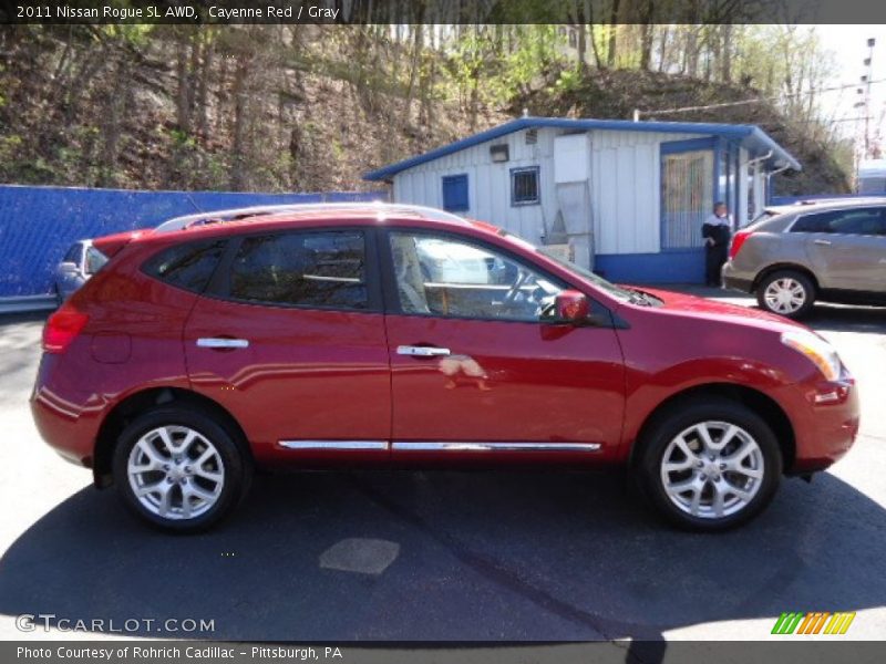 Cayenne Red / Gray 2011 Nissan Rogue SL AWD