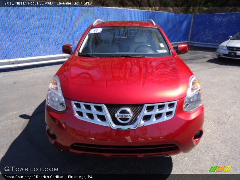Cayenne Red / Gray 2011 Nissan Rogue SL AWD