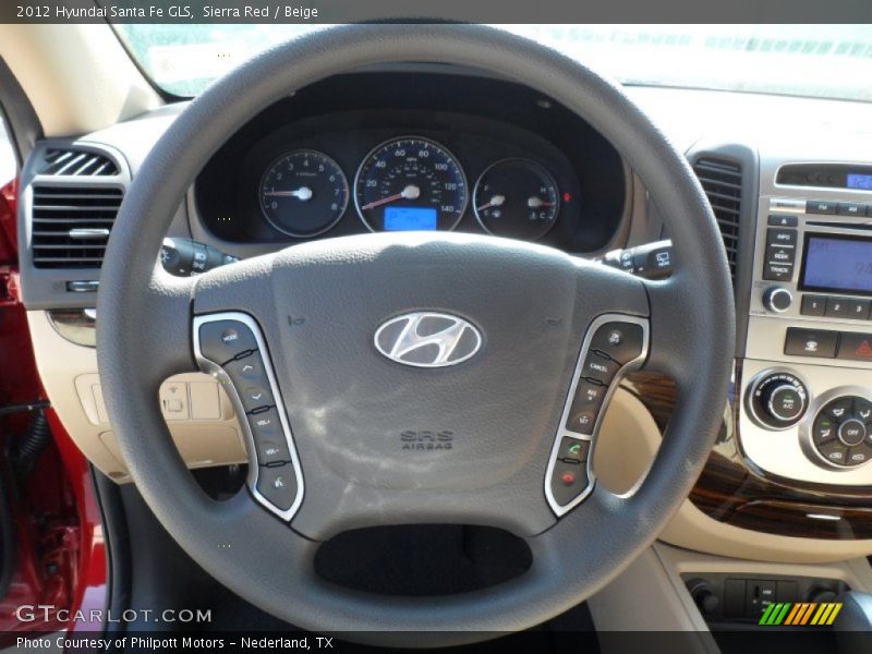 Sierra Red / Beige 2012 Hyundai Santa Fe GLS
