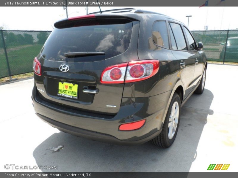Black Forest Green / Beige 2012 Hyundai Santa Fe Limited V6