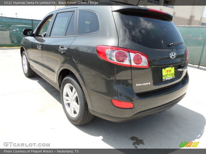 Black Forest Green / Beige 2012 Hyundai Santa Fe Limited V6