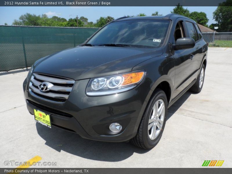 Black Forest Green / Beige 2012 Hyundai Santa Fe Limited V6