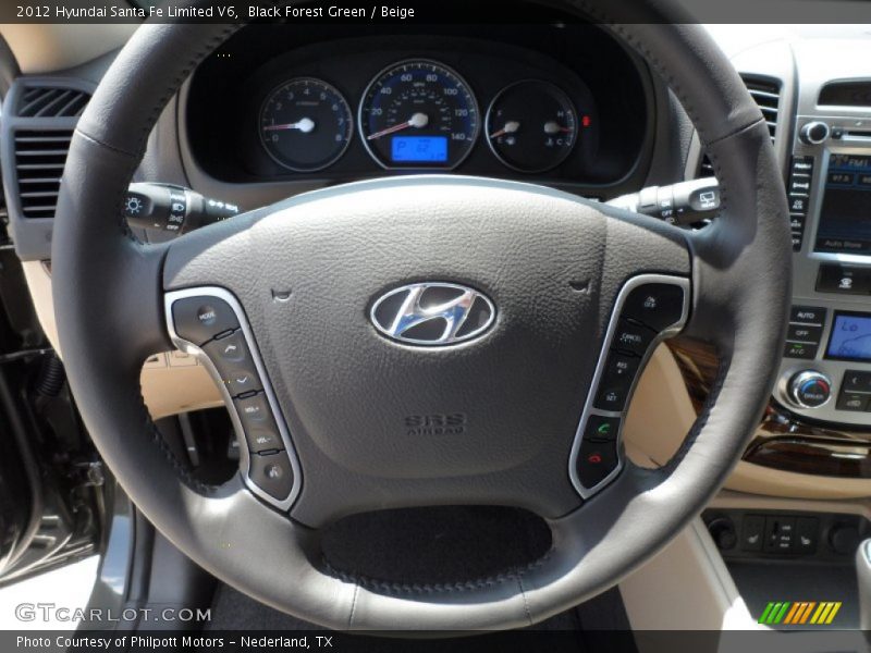 Black Forest Green / Beige 2012 Hyundai Santa Fe Limited V6