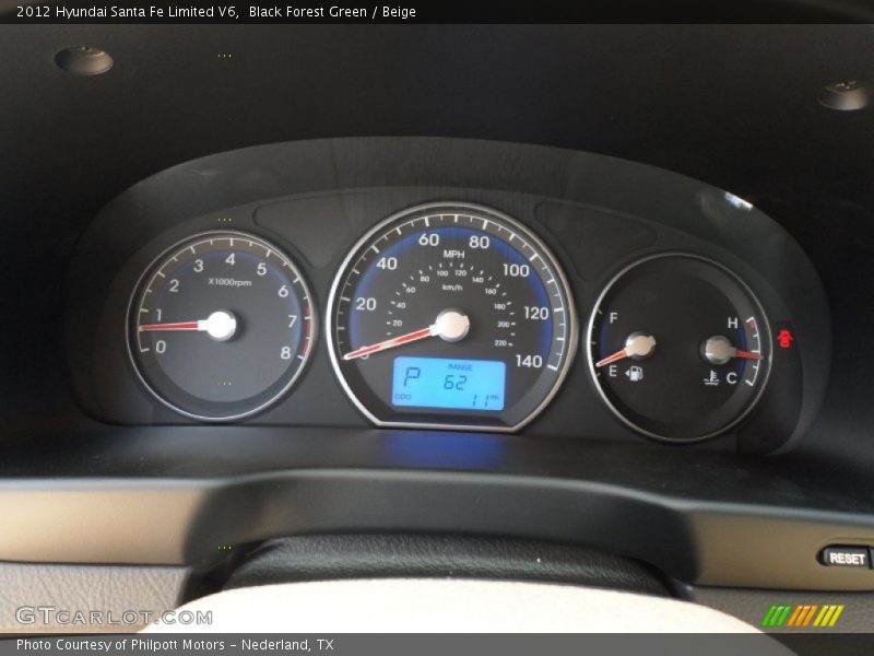 Black Forest Green / Beige 2012 Hyundai Santa Fe Limited V6