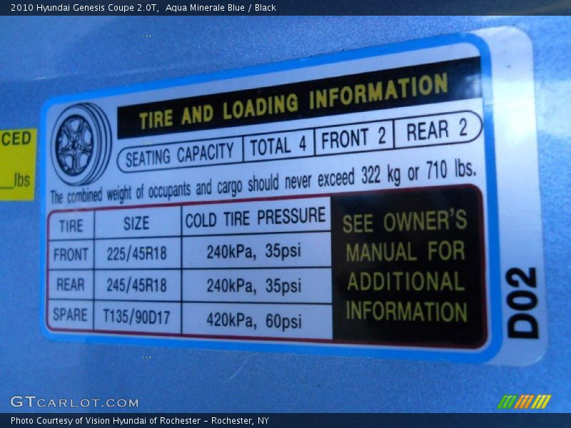 Aqua Minerale Blue / Black 2010 Hyundai Genesis Coupe 2.0T