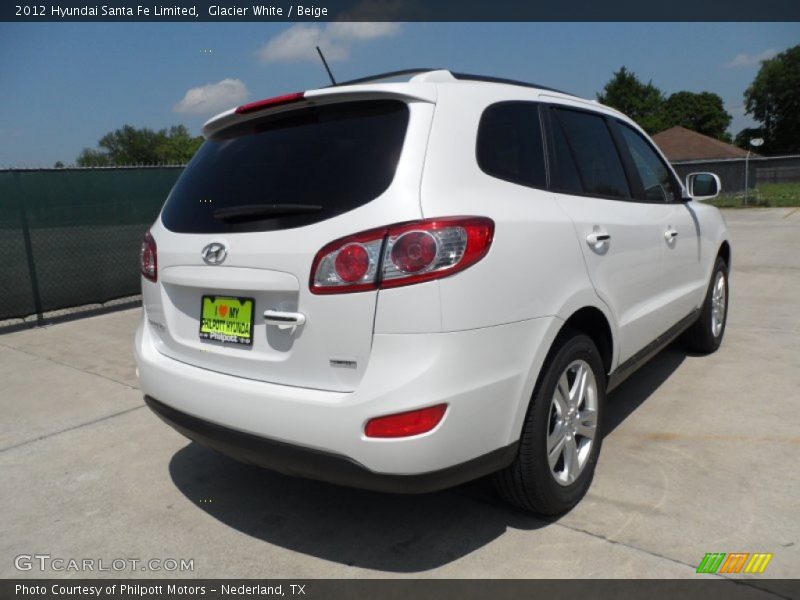 Glacier White / Beige 2012 Hyundai Santa Fe Limited