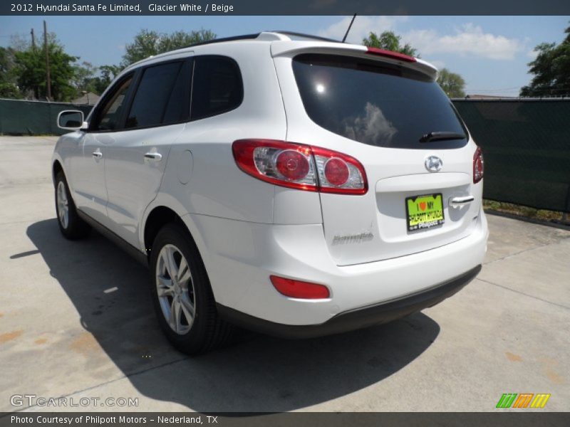 Glacier White / Beige 2012 Hyundai Santa Fe Limited