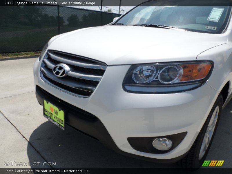 Glacier White / Beige 2012 Hyundai Santa Fe Limited