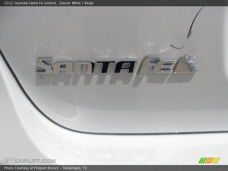 Glacier White / Beige 2012 Hyundai Santa Fe Limited