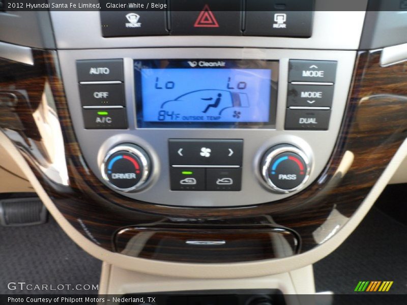 Glacier White / Beige 2012 Hyundai Santa Fe Limited