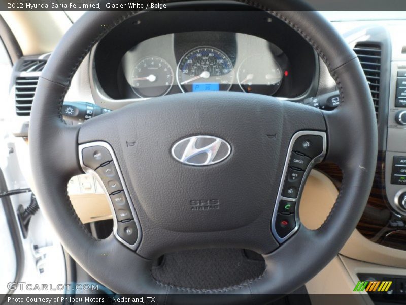 Glacier White / Beige 2012 Hyundai Santa Fe Limited