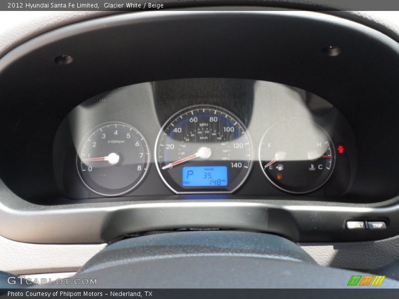 Glacier White / Beige 2012 Hyundai Santa Fe Limited