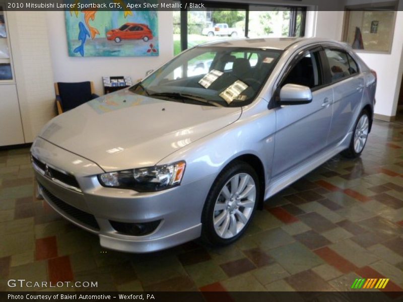 Apex Silver Metallic / Black 2010 Mitsubishi Lancer Sportback GTS