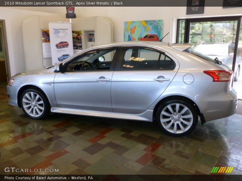 Apex Silver Metallic / Black 2010 Mitsubishi Lancer Sportback GTS