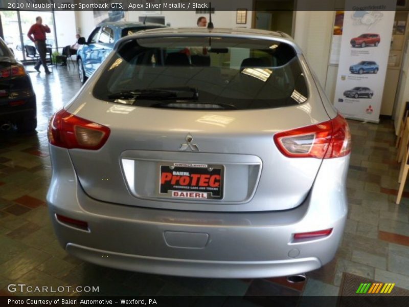 Apex Silver Metallic / Black 2010 Mitsubishi Lancer Sportback GTS