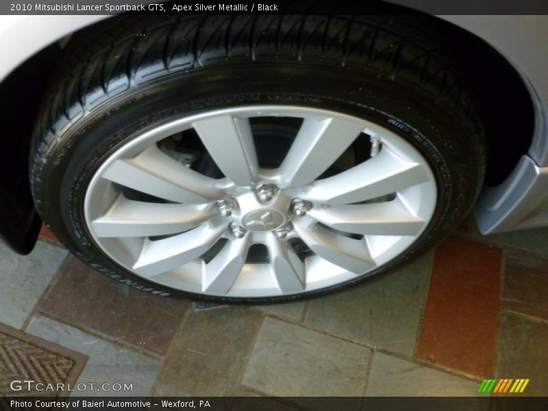 Apex Silver Metallic / Black 2010 Mitsubishi Lancer Sportback GTS