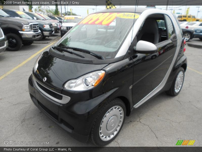 Deep Black / Grey 2008 Smart fortwo pure coupe