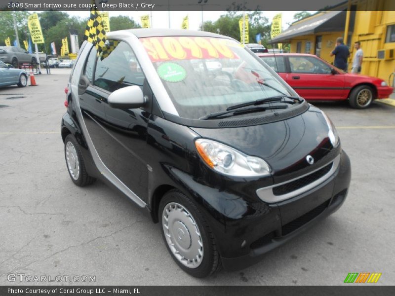 Deep Black / Grey 2008 Smart fortwo pure coupe