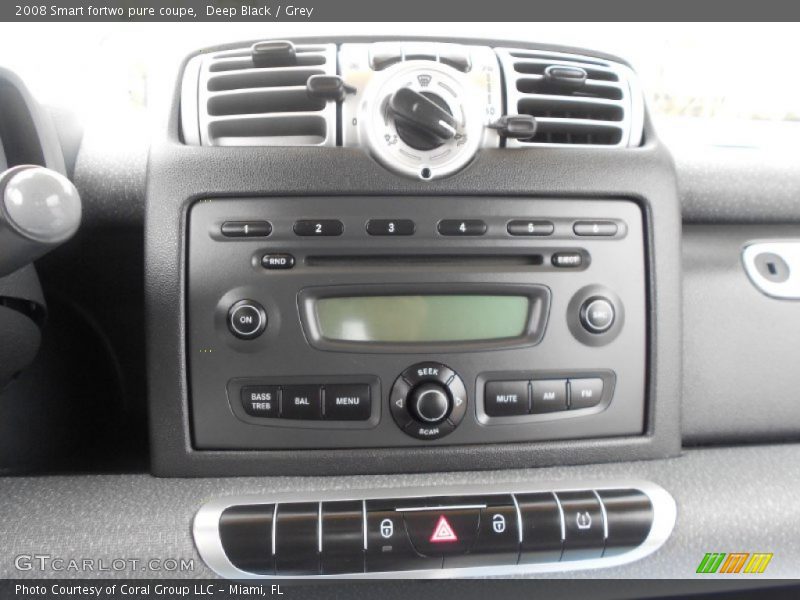 Deep Black / Grey 2008 Smart fortwo pure coupe
