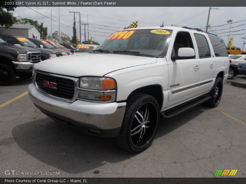 Summit White / Pewter/Dark Pewter 2003 GMC Yukon XL SLT