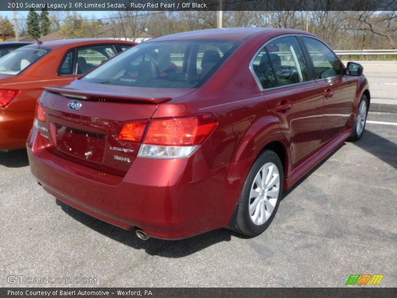 Ruby Red Pearl / Off Black 2010 Subaru Legacy 3.6R Limited Sedan