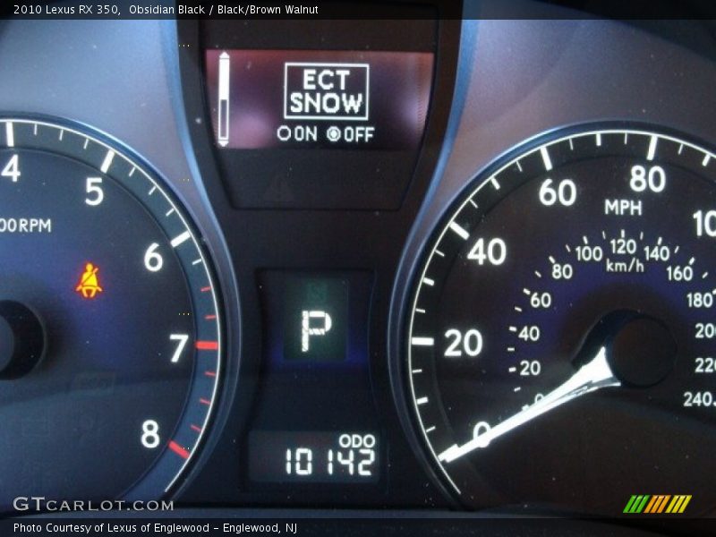 Obsidian Black / Black/Brown Walnut 2010 Lexus RX 350