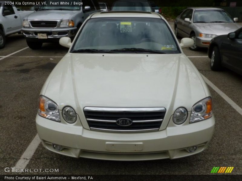 Pearl White / Beige 2004 Kia Optima LX V6