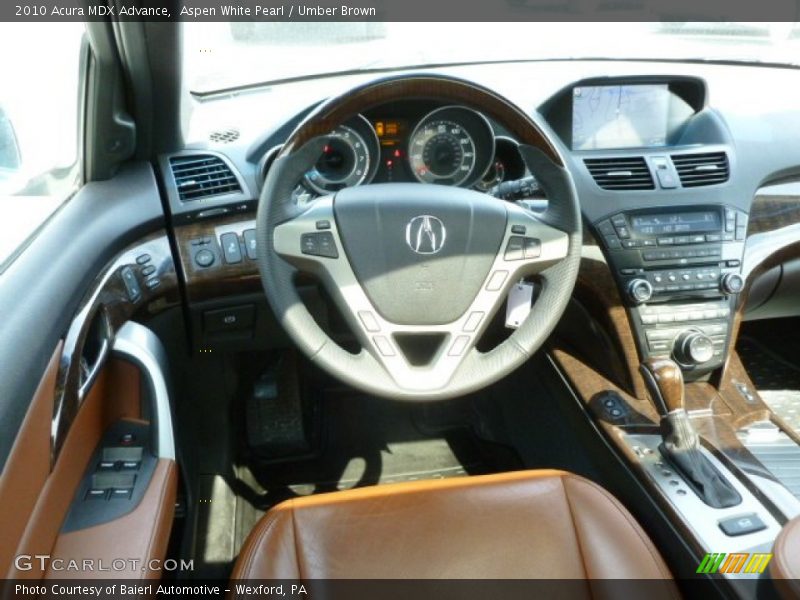 Aspen White Pearl / Umber Brown 2010 Acura MDX Advance