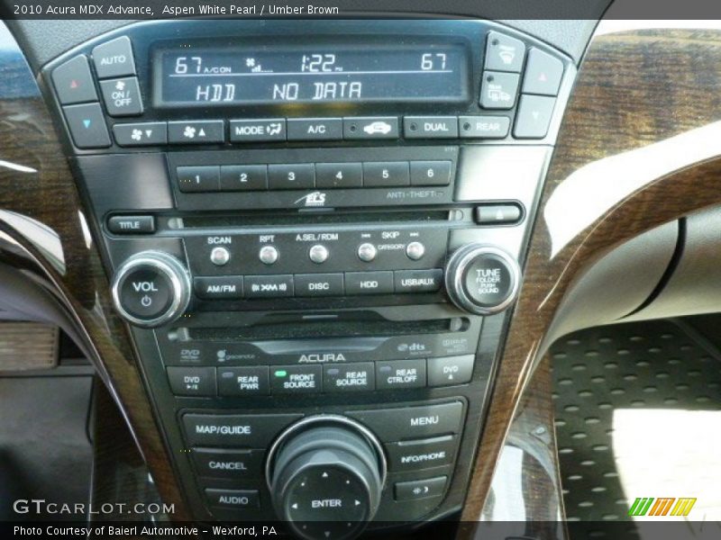 Aspen White Pearl / Umber Brown 2010 Acura MDX Advance
