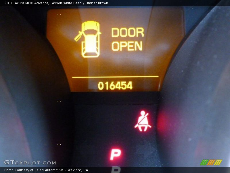 Aspen White Pearl / Umber Brown 2010 Acura MDX Advance