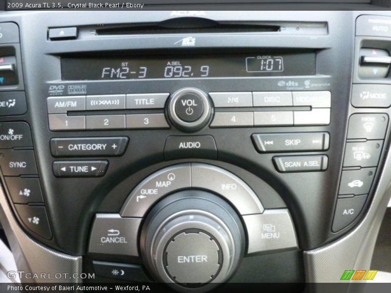 Crystal Black Pearl / Ebony 2009 Acura TL 3.5