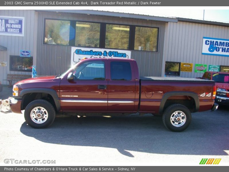 Dark Toreador Red Metallic / Dark Pewter 2003 GMC Sierra 2500HD SLE Extended Cab 4x4