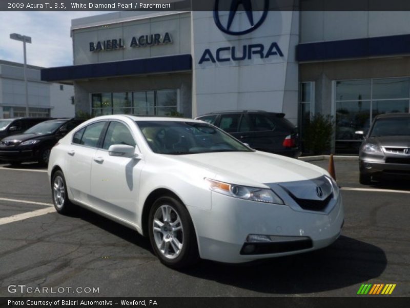 White Diamond Pearl / Parchment 2009 Acura TL 3.5