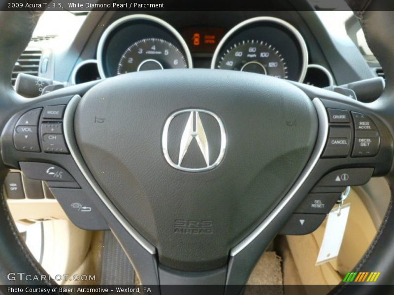 White Diamond Pearl / Parchment 2009 Acura TL 3.5