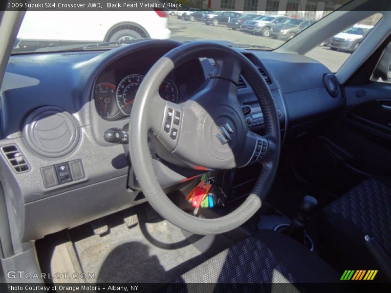 Black Pearl Metallic / Black 2009 Suzuki SX4 Crossover AWD
