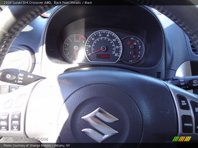 Black Pearl Metallic / Black 2009 Suzuki SX4 Crossover AWD