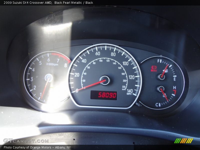 Black Pearl Metallic / Black 2009 Suzuki SX4 Crossover AWD