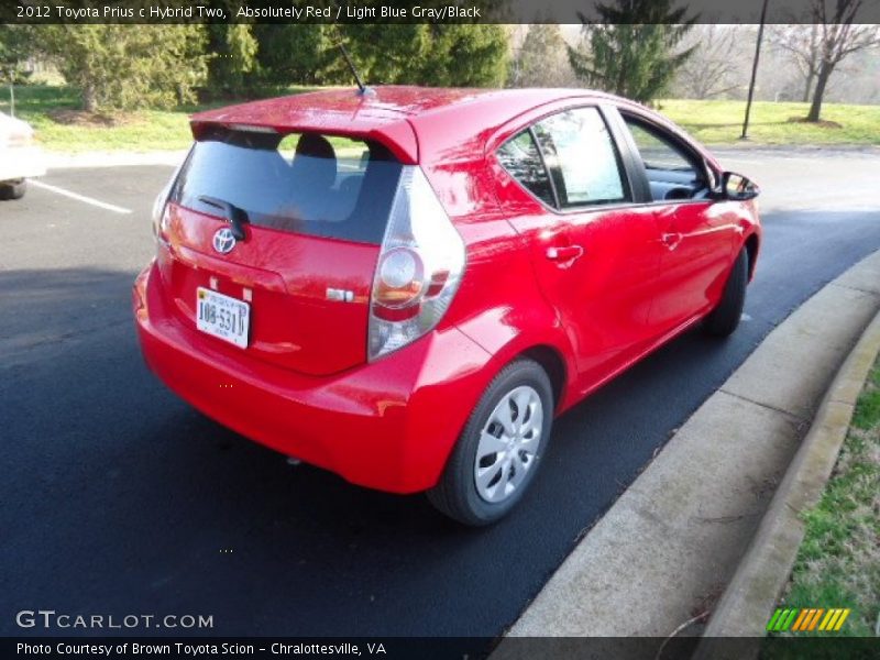 Absolutely Red / Light Blue Gray/Black 2012 Toyota Prius c Hybrid Two