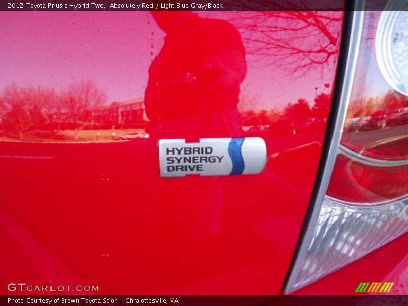 Absolutely Red / Light Blue Gray/Black 2012 Toyota Prius c Hybrid Two