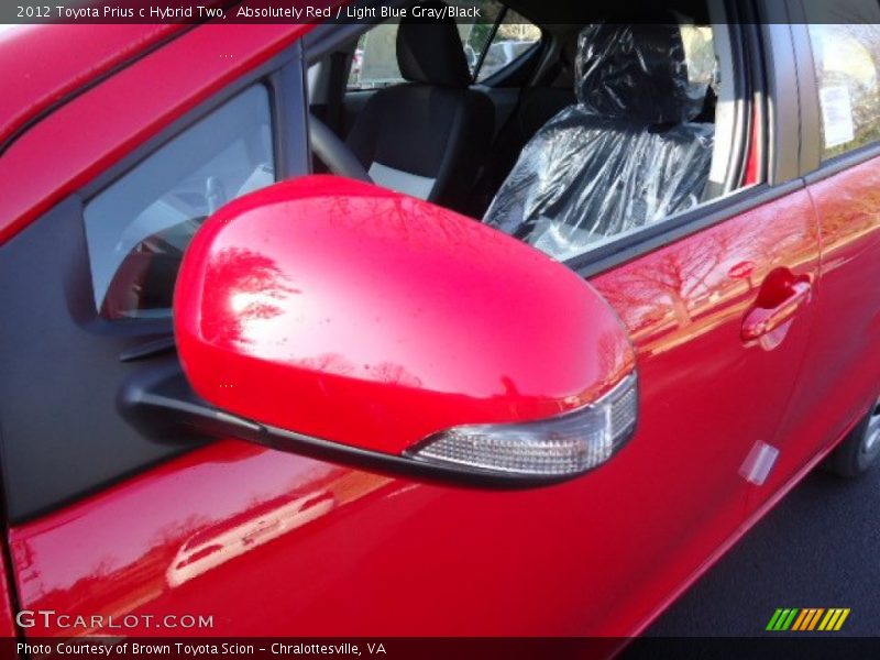 Absolutely Red / Light Blue Gray/Black 2012 Toyota Prius c Hybrid Two