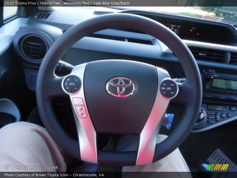 Absolutely Red / Light Blue Gray/Black 2012 Toyota Prius c Hybrid Two