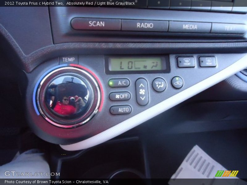 Absolutely Red / Light Blue Gray/Black 2012 Toyota Prius c Hybrid Two