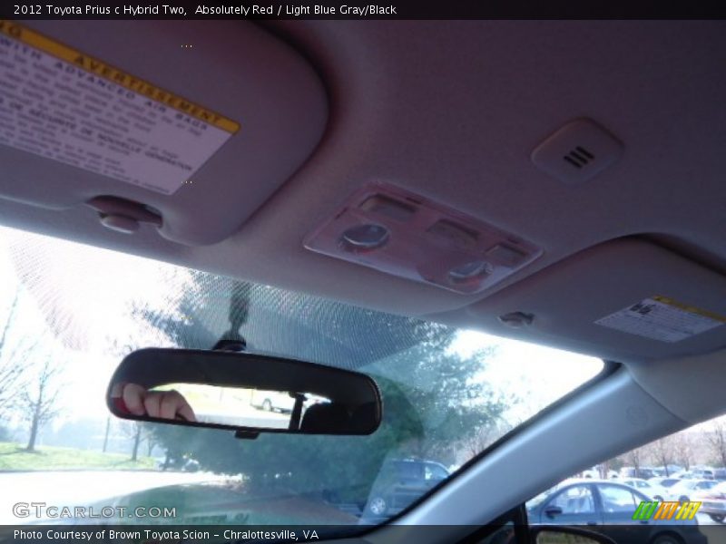 Absolutely Red / Light Blue Gray/Black 2012 Toyota Prius c Hybrid Two