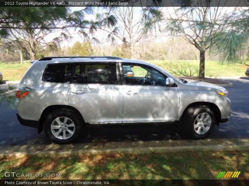 Blizzard White Pearl / Sand Beige 2012 Toyota Highlander V6 4WD