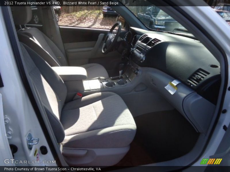 Blizzard White Pearl / Sand Beige 2012 Toyota Highlander V6 4WD