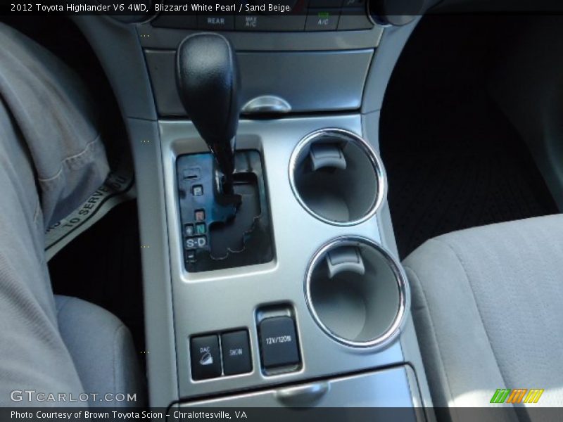 Blizzard White Pearl / Sand Beige 2012 Toyota Highlander V6 4WD