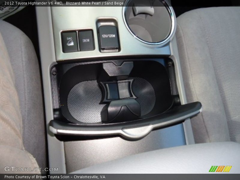 Blizzard White Pearl / Sand Beige 2012 Toyota Highlander V6 4WD